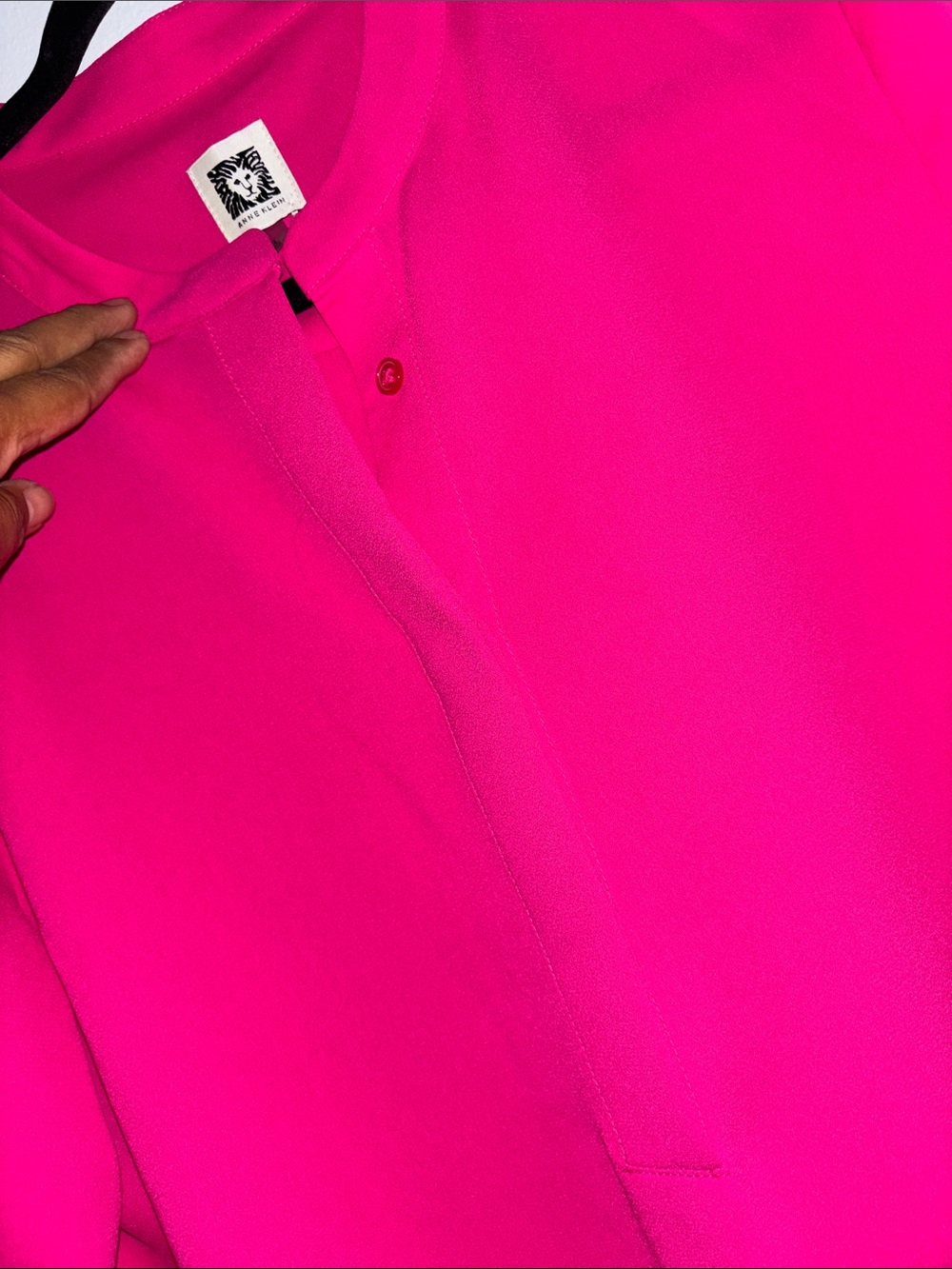 Anne Klein Hot Pink Long Sleeve Tunic Blouse - Picture 6 of 6